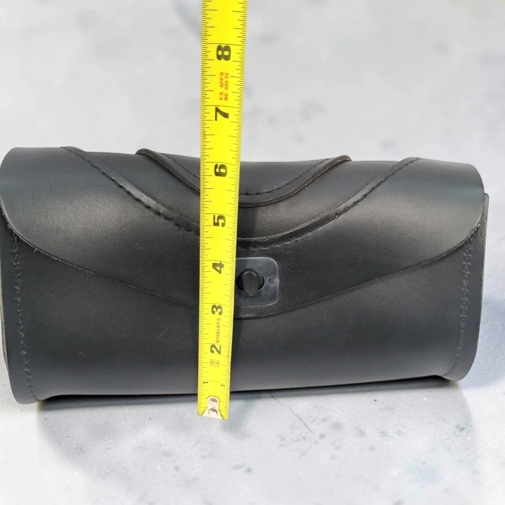 VTG 90s Harley Davidson Leather Windshield Pouch Bag USA Turn Lock Mounting HTF